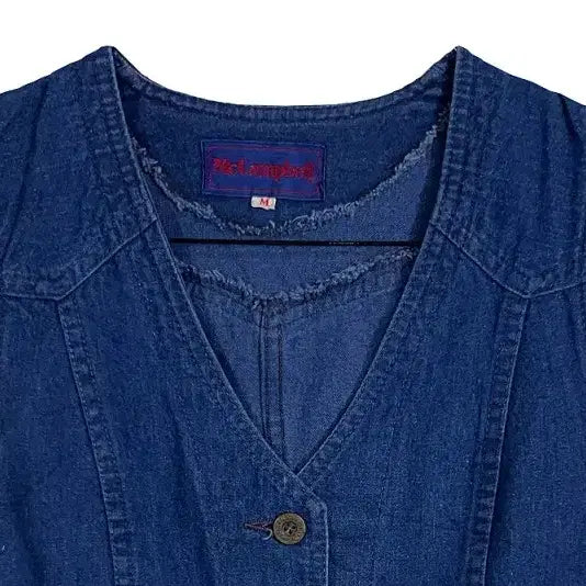 [BUNJANG] Washed Denim Vest / 데님 조끼 버튼 베스트 워싱 청 조끼 [M]