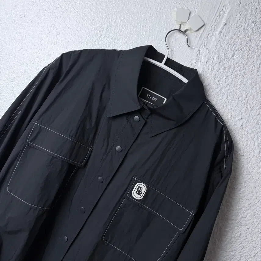 [BUNJANG] ENOR Woman Stitch Blouson Shirt - Black / 엔오르 우먼 스티치 블루종 셔츠 - 블랙