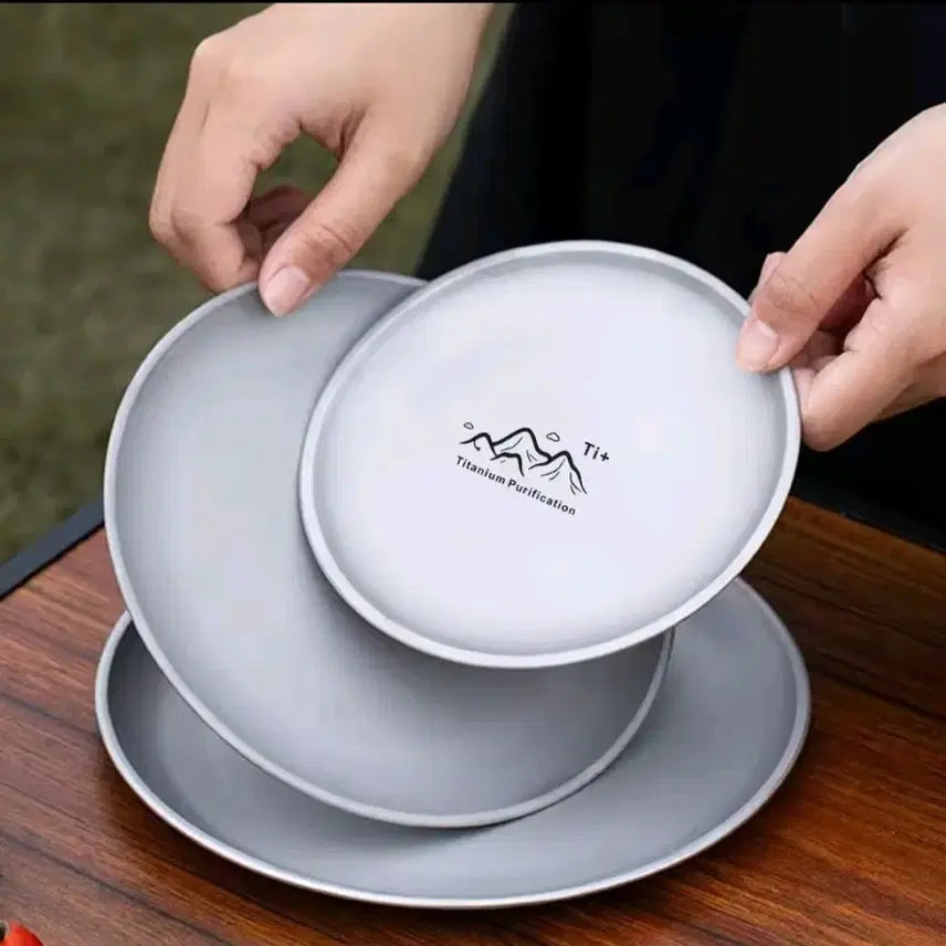 [BUNJANG] Titanium Camping Dish Set (14cm, 17cm, 20cm) / $[새제품] 티타늄캠핑용품 티타늄접시 티타늄식기