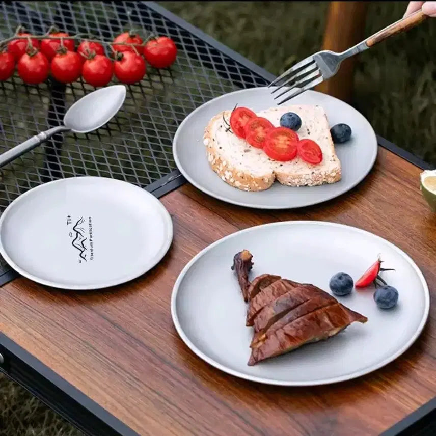 [BUNJANG] Titanium Camping Dish Set (14cm, 17cm, 20cm) / $[새제품] 티타늄캠핑용품 티타늄접시 티타늄식기