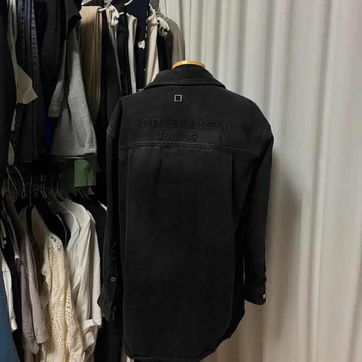 [BUNJANG] Wooyoungmi Back Logo Denim Washed Jacket / {새상품급/48}우영미 백로고 데님 워싱 청자켓
