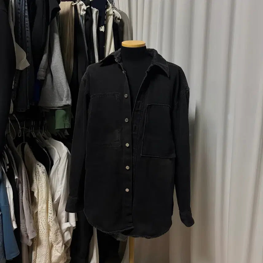 [BUNJANG] Wooyoungmi Back Logo Denim Washed Jacket / {새상품급/48}우영미 백로고 데님 워싱 청자켓