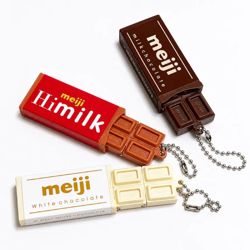 [BUNJANG] Meiji Chocolate "Clicker" Keychain / (인기)일본 메이지 초콜릿 키캡키링 클릭커 똑딱이 딸깍이 초콜렛