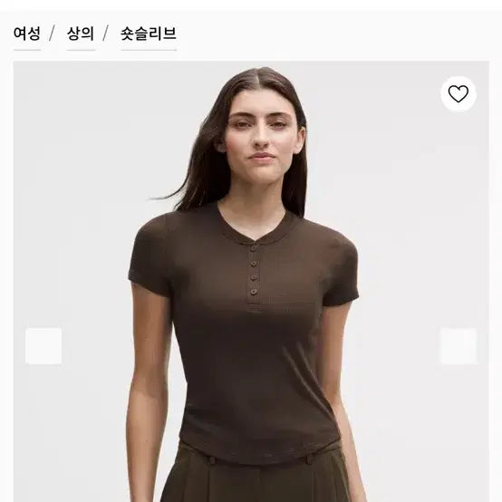 [BUNJANG] Lululemon Hold Tight Short Sleeve Henly Neck Brown Size 2 / 새상품) 룰루레몬 홀드 타이트 반팔 헨리넥 브라운 2사이즈