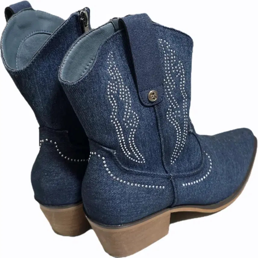 [BUNJANG] Spanish Denim Boots Size 36/230 / 스페인 데님 부츠 36 / 230