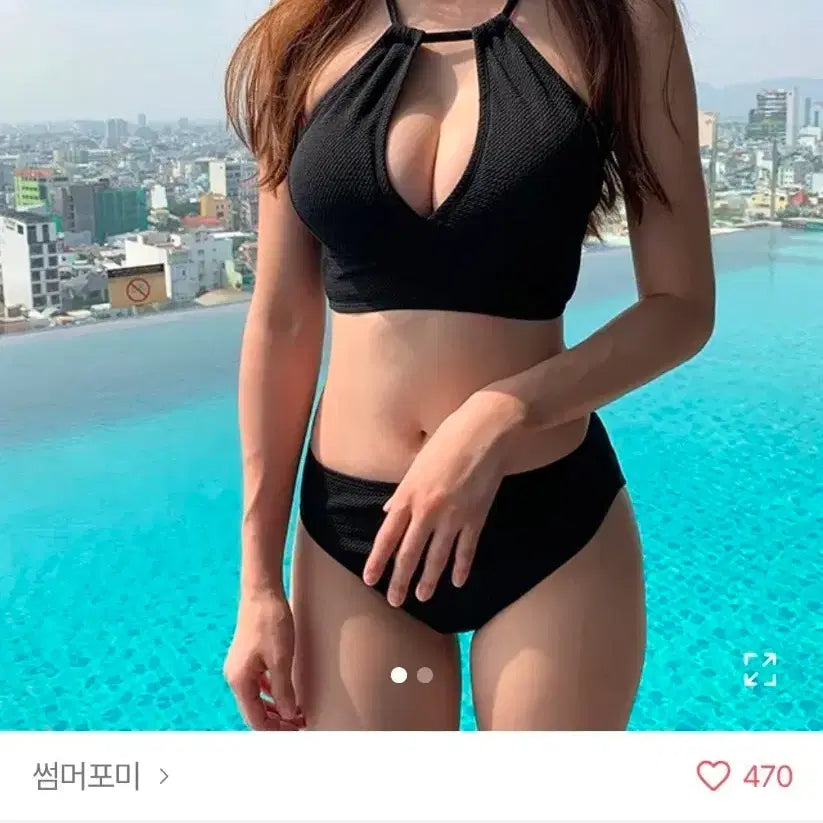 [BUNJANG] Halterneck Black Bikini / 홀터넥 블랙비키니