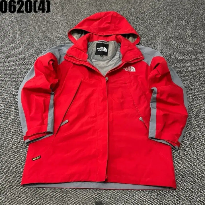[BUNJANG] The North Face Red Hooded Windbreaker Jacket (Vintage) / [80/S] 노스페이스 | 레드 후드집업 바람막이 (빈티지 0620)