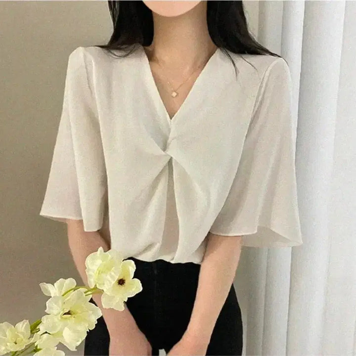[SOLD OUT] 꼬임 블라우스 화이트