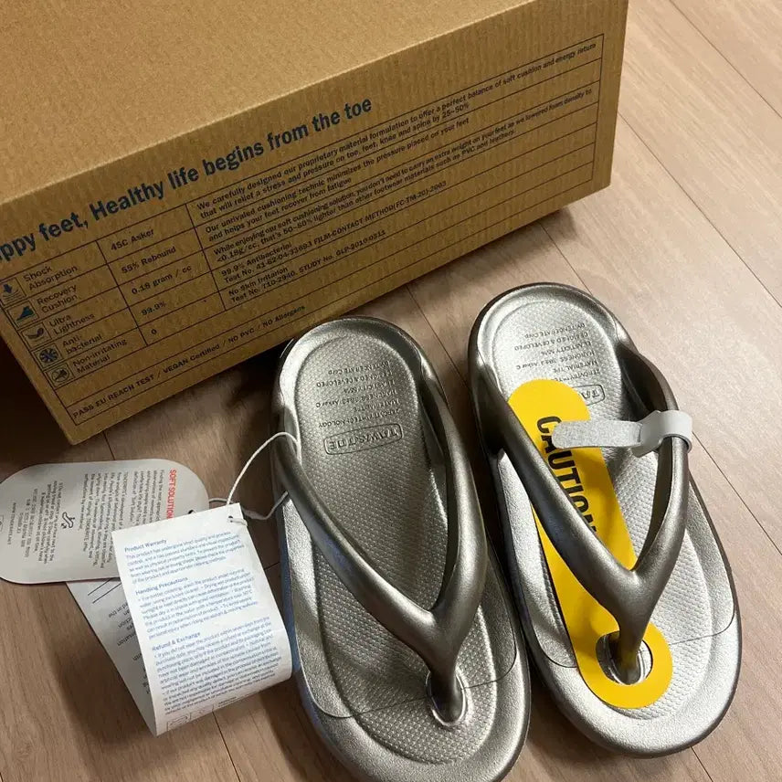 [BUNJANG] Tore &amp; Tore Silver Jjori Sandals (New) / 토앤토 실버 쪼리 (새상품)