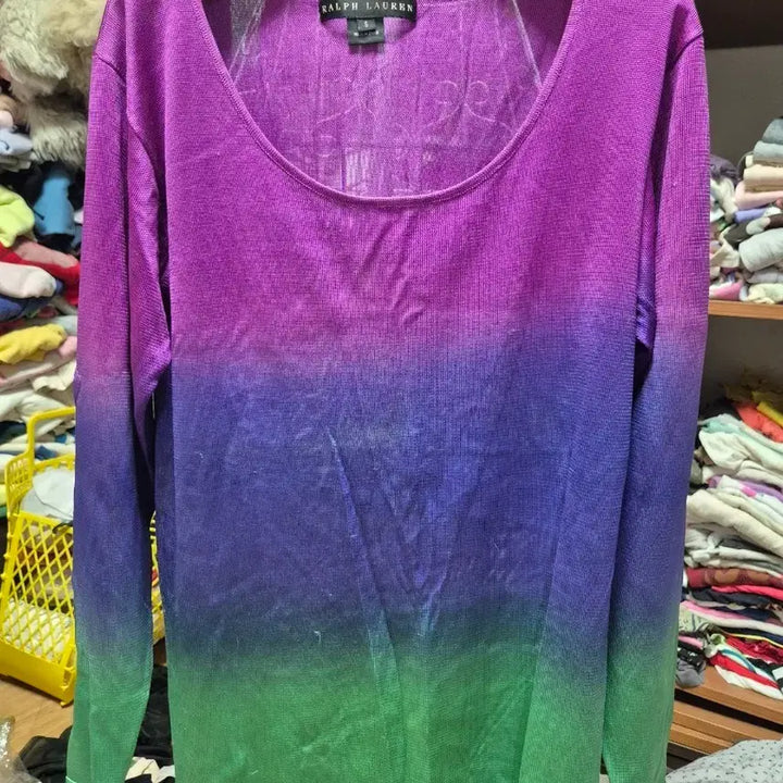 [BUNJANG] Ralph Lauren Black Label Gradient Long Sleeve Knit / 랄프로렌 블랙라벨 그라데이션 긴팔 니트