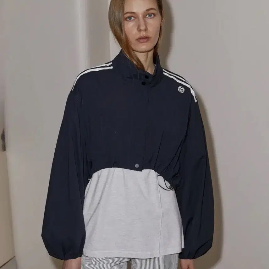 [BUNJANG] ENOR Double Stripe String Crop Jacket / 엔오르 DOUBLE STRIPE STRING CROP JACKET