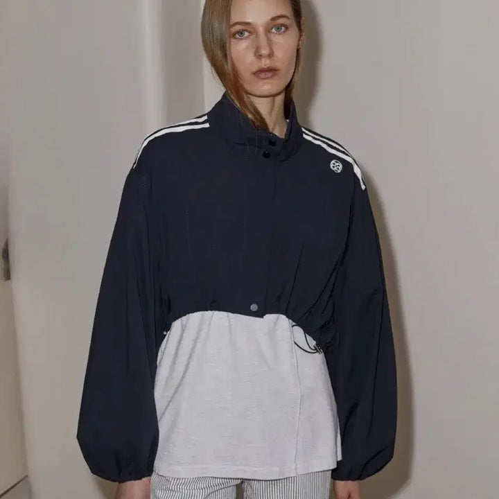 [BUNJANG] ENOR Double Stripe String Crop Jacket / 엔오르 DOUBLE STRIPE STRING CROP JACKET