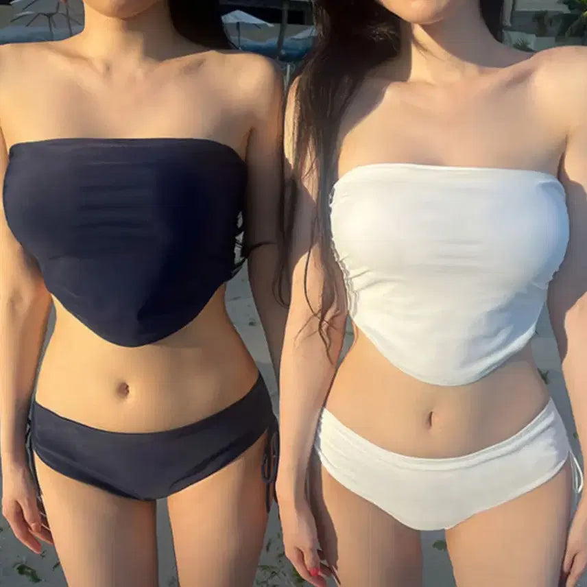 [BUNJANG] Crasiang 4cm Ningning Pelvic Bikini (White/Navy) M (44-55) / 새상품] 크라시앙 4cm 닝닝 골반비키니 (화이트/네이비) 44-55