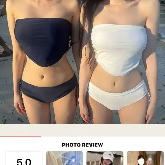 [BUNJANG] Crasiang 4cm Ningning Pelvic Bikini (White/Navy) M (44-55) / 새상품] 크라시앙 4cm 닝닝 골반비키니 (화이트/네이비) 44-55