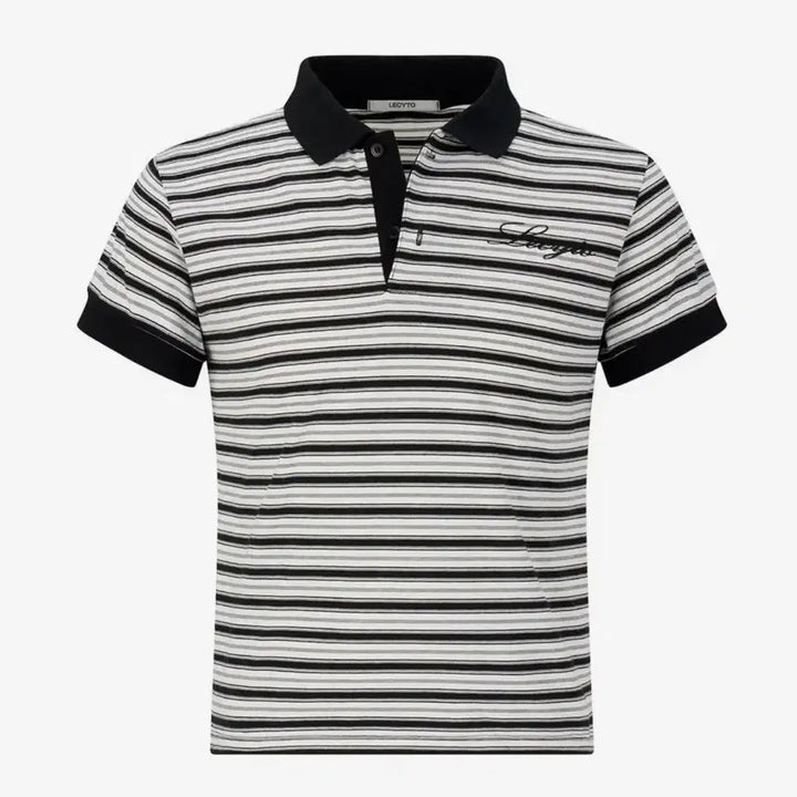 [BUNJANG] Recito Mirage Multi Stripe PK T-Shirt (White, Free Size) / 레씨토 스트라이프 반팔 티셔츠 PK 새상품 선착순 세일(가격내림)