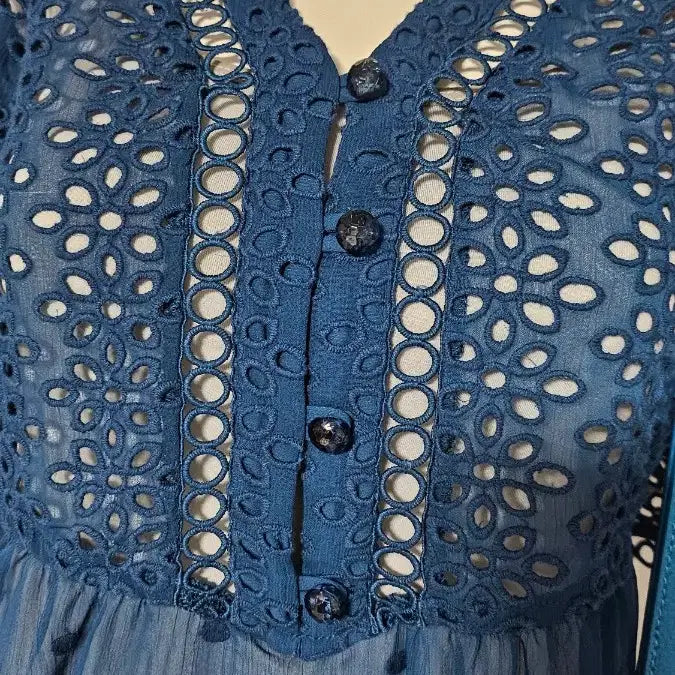 [BUNJANG] Anna Sui 2022 Blue Blouse / ANNASUI 정품 청색 2022년 블라우스