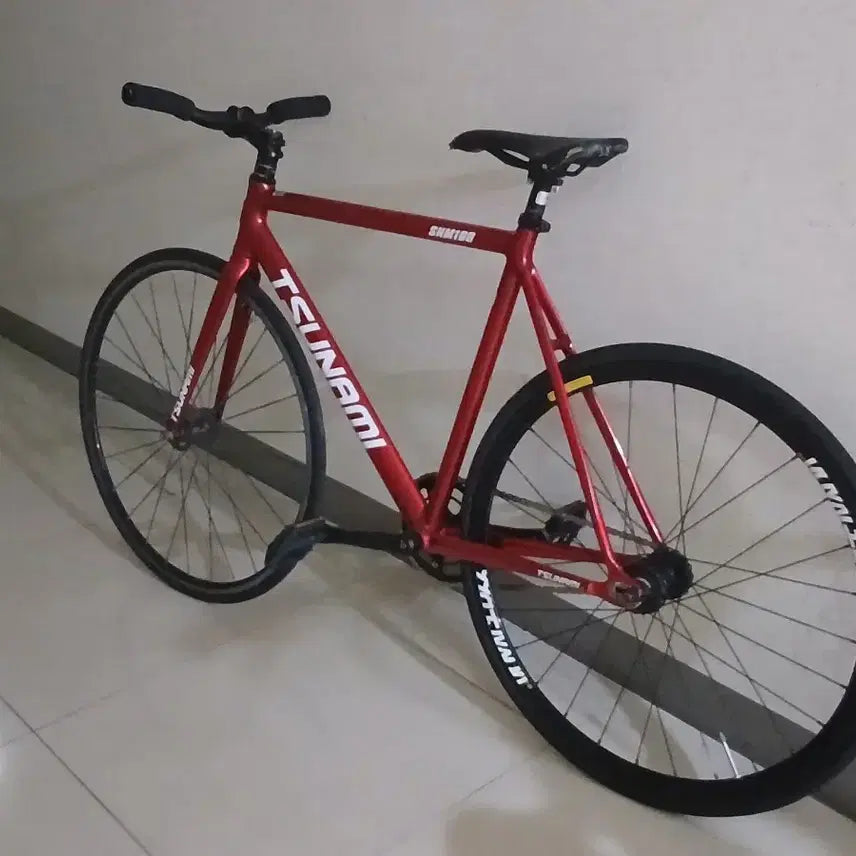 [BUNJANG] Tsunami Red Wine Fixie Bicycle / 쓰나미 레드와인 완차 판/대 픽시 자전거 입문용 픽시 빨간색 자전거