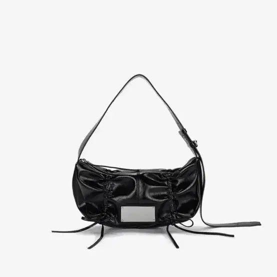 [BUNJANG] Matin Kim Shirring Ribbon Round Bag Black / 마뗑킴 셔링 리본 라운드백 블랙 새제품