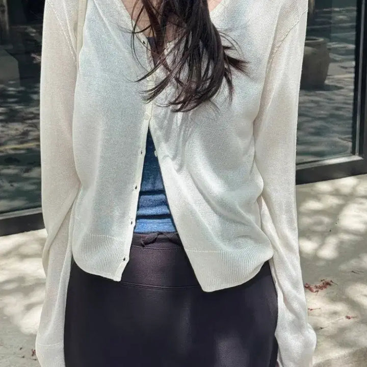 [BUNJANG] Slowand Breeze Cool Summer Cardigan Ivory / 슬로우앤드 브리즈 쿨썸머 여리핏 가디건 