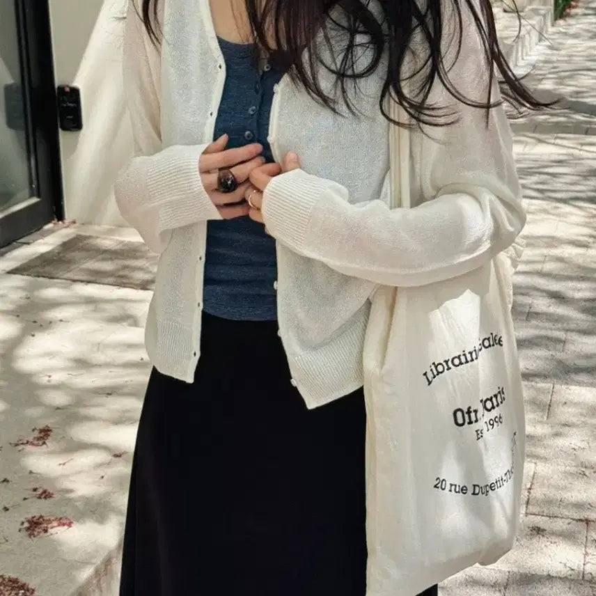 [BUNJANG] Slowand Breeze Cool Summer Cardigan Ivory / 슬로우앤드 브리즈 쿨썸머 여리핏 가디건 