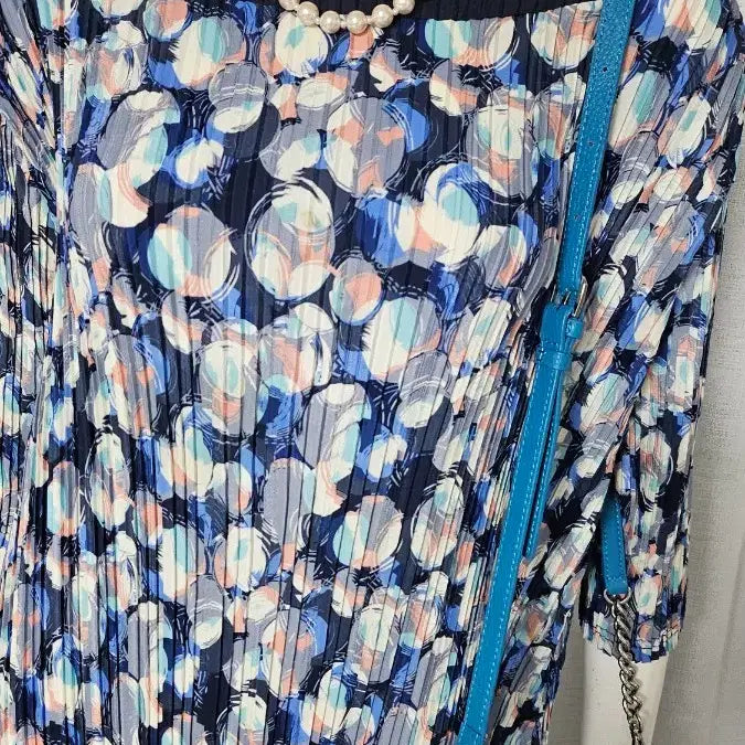 [BUNJANG] Pleats Please Navy Point Pleated Long Dress / 플리츠미 남색 포인트 플리츠 롱원피스..택 프리..