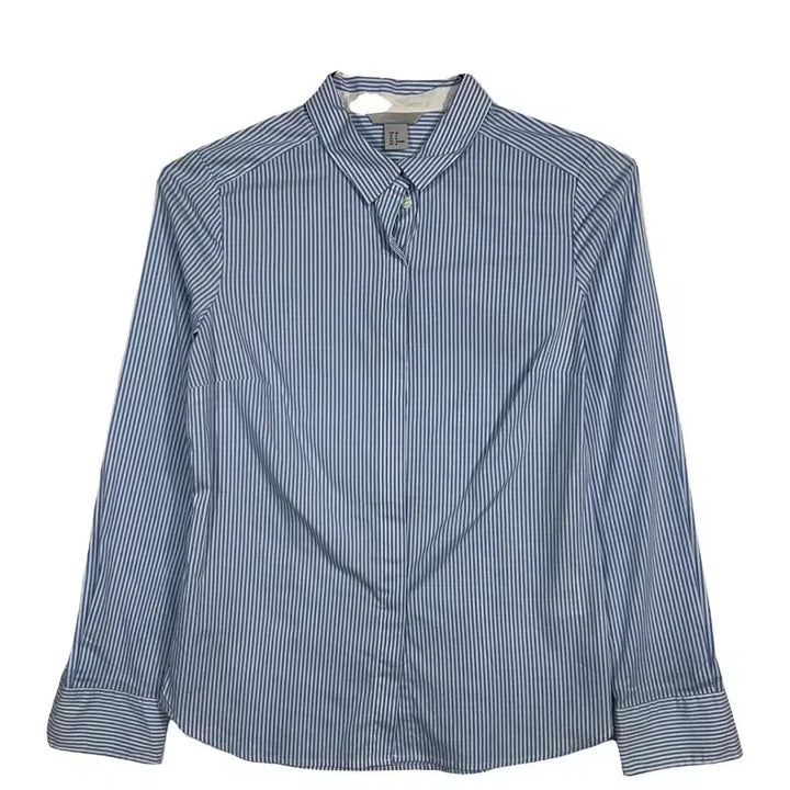[BUNJANG] H&amp;M Blue Stripe Slim Fit Shirt Blouse / H&amp;M 블루 스프라이프 셔츠 슬림핏 남방 오피스 블라우스 [M]