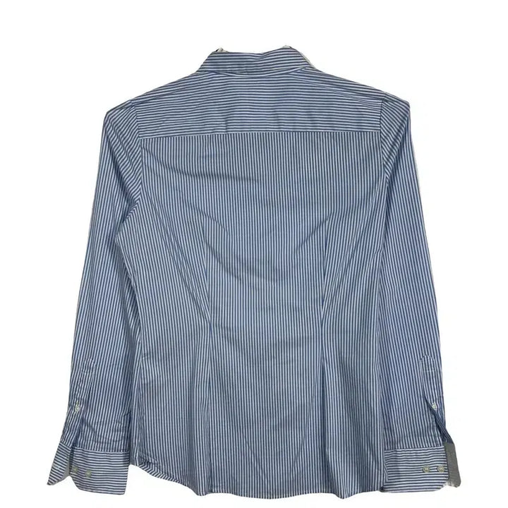 [BUNJANG] H&amp;M Blue Stripe Slim Fit Shirt Blouse / H&amp;M 블루 스프라이프 셔츠 슬림핏 남방 오피스 블라우스 [M]