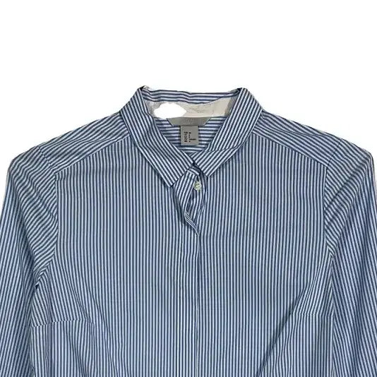 [BUNJANG] H&amp;M Blue Stripe Slim Fit Shirt Blouse / H&amp;M 블루 스프라이프 셔츠 슬림핏 남방 오피스 블라우스 [M]