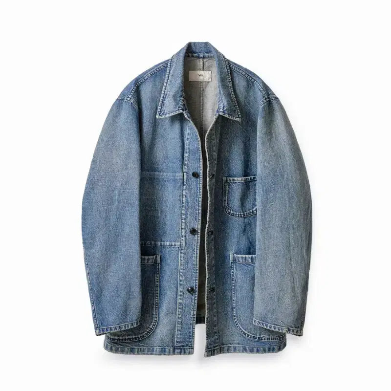 [BUNJANG] Years Ago Okayama Cotton Drill Denim Work Jacket Light Indigo / [L] 이얼즈어고 오카야마 코튼 드릴 데님 워크 자켓 라이트인디고