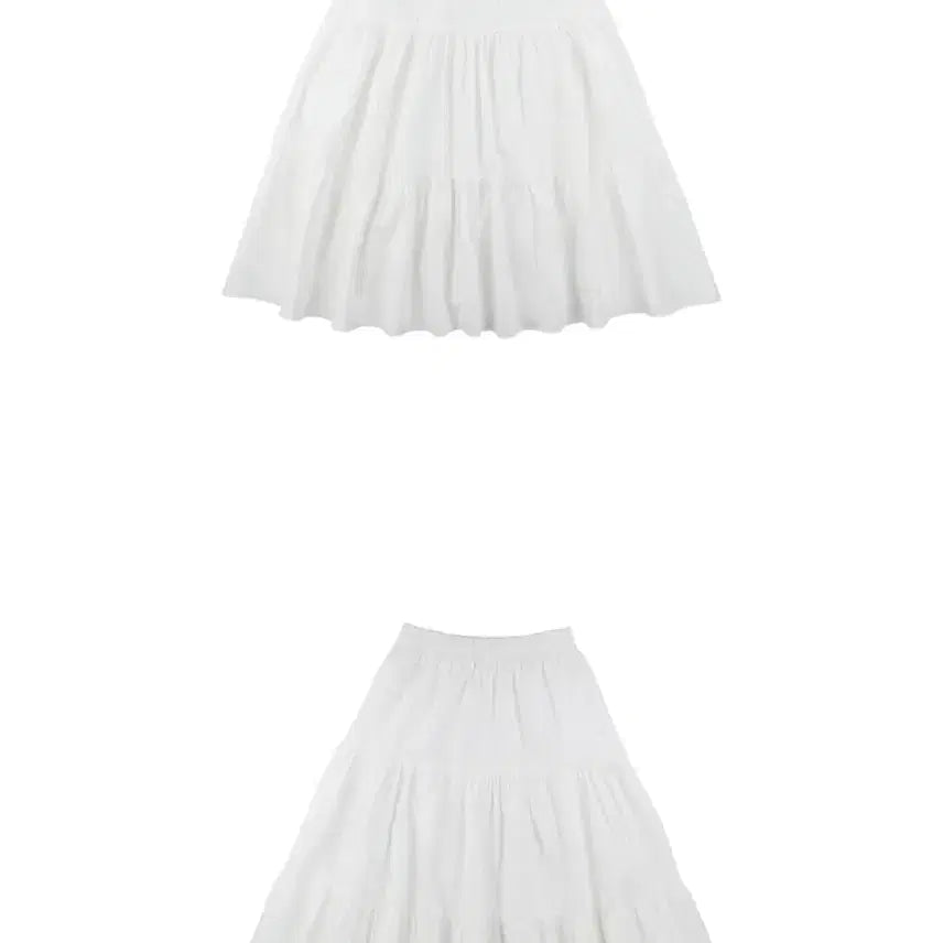 [BUNJANG] Tiered Long Skirt (Black/White) / 곤니치와봉쥬르 셔링 스커트 블랙, 화이트 (티어드 롱스커트)