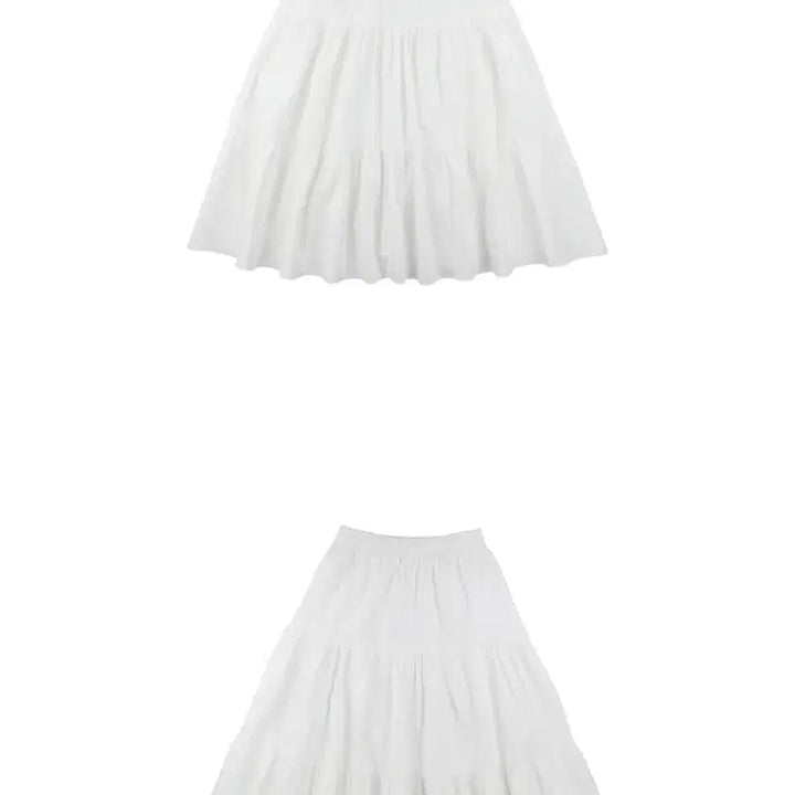 [BUNJANG] Tiered Long Skirt (Black/White) / 곤니치와봉쥬르 셔링 스커트 블랙, 화이트 (티어드 롱스커트)