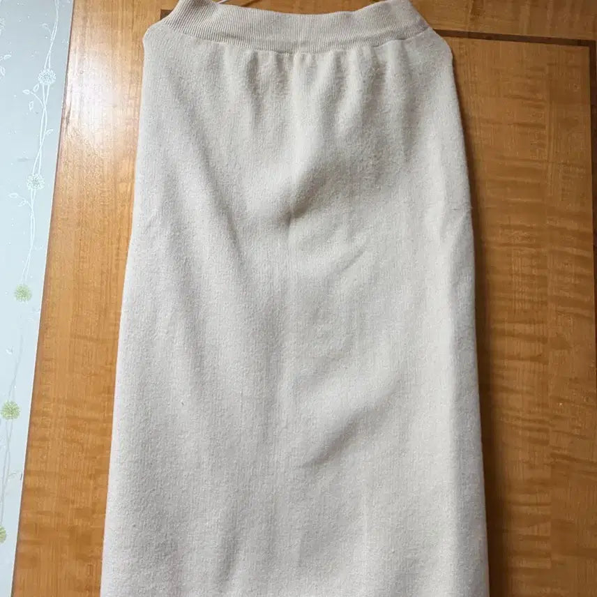[BUNJANG] Knit Long Skirt Beige / 니트 롱 스커트 베이지