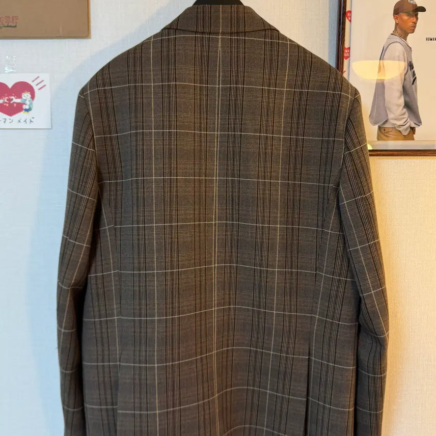 [BUNJANG] Andersson Bell Athens Check Double-Breasted Jacket Brown / (M)앤더슨벨 아테네 체크 더블 브레스트 자켓 브라운