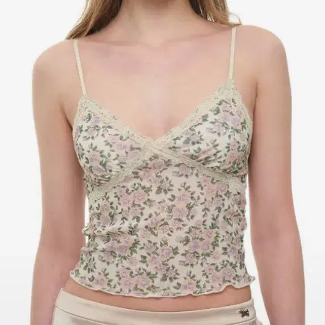 [BUNJANG] Too Much Tax 02 Lace Camisole Top Ivory / 투머치택스 02레이스 카미탑 아이보리