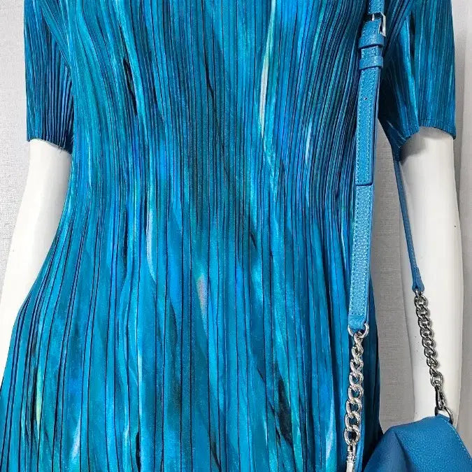 [BUNJANG] Blue Pleated Skirt / 색이쁜 푸른 플리츠..
