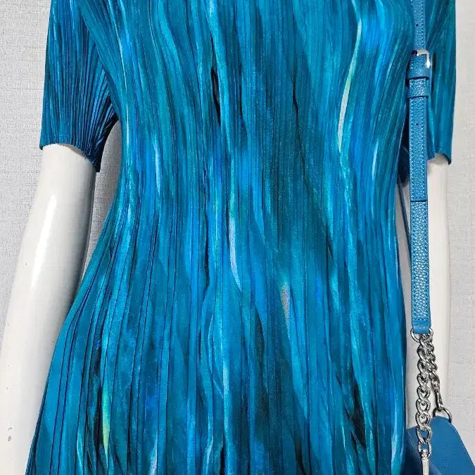 [BUNJANG] Blue Pleated Skirt / 색이쁜 푸른 플리츠..