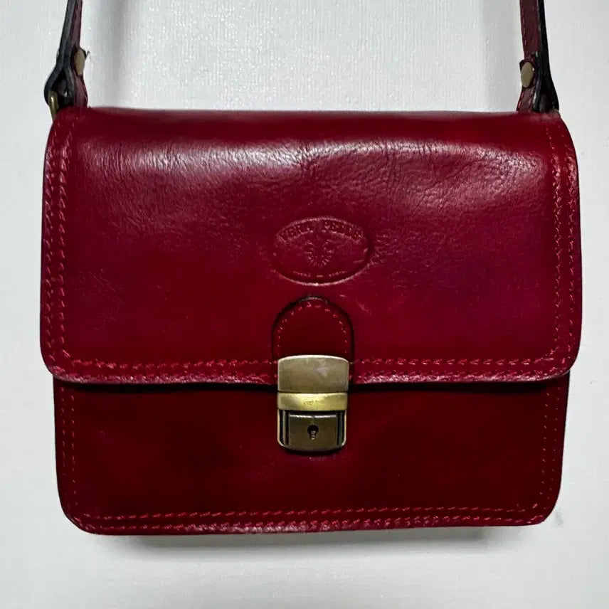 [BUNJANG] Italian Leather Shoulder Bag Burgundy / 이태리 가죽 숄더백