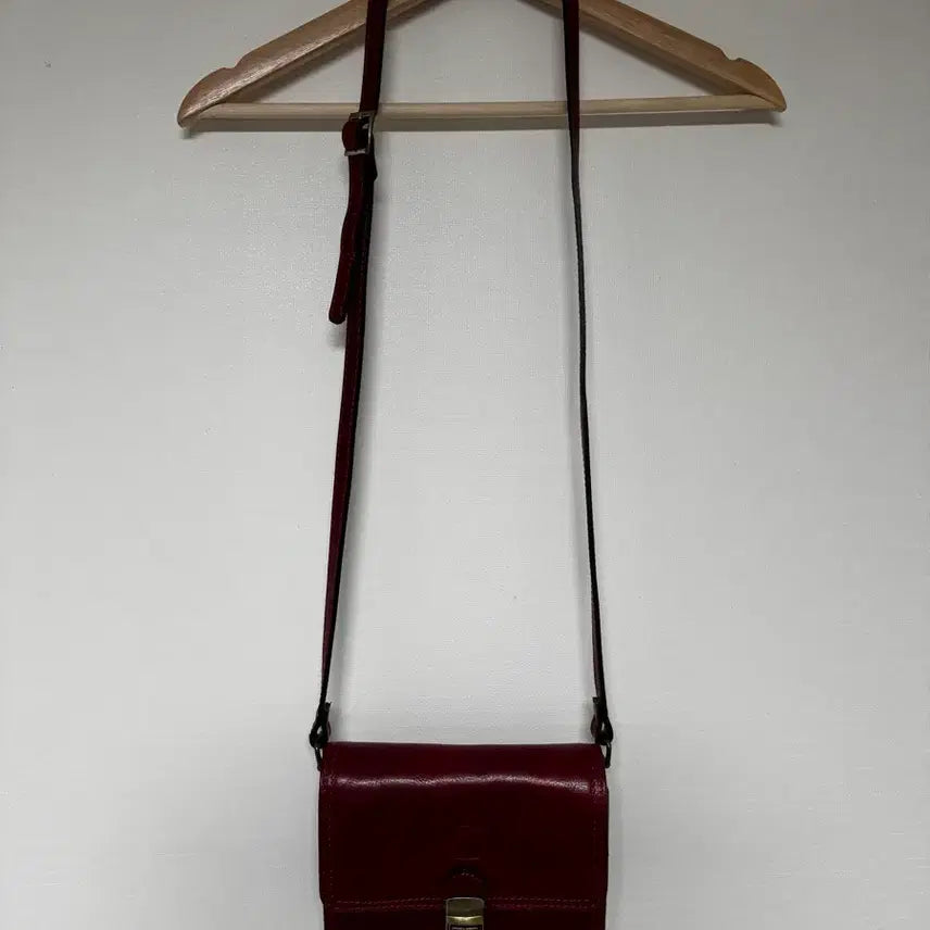[BUNJANG] Italian Leather Shoulder Bag Burgundy / 이태리 가죽 숄더백