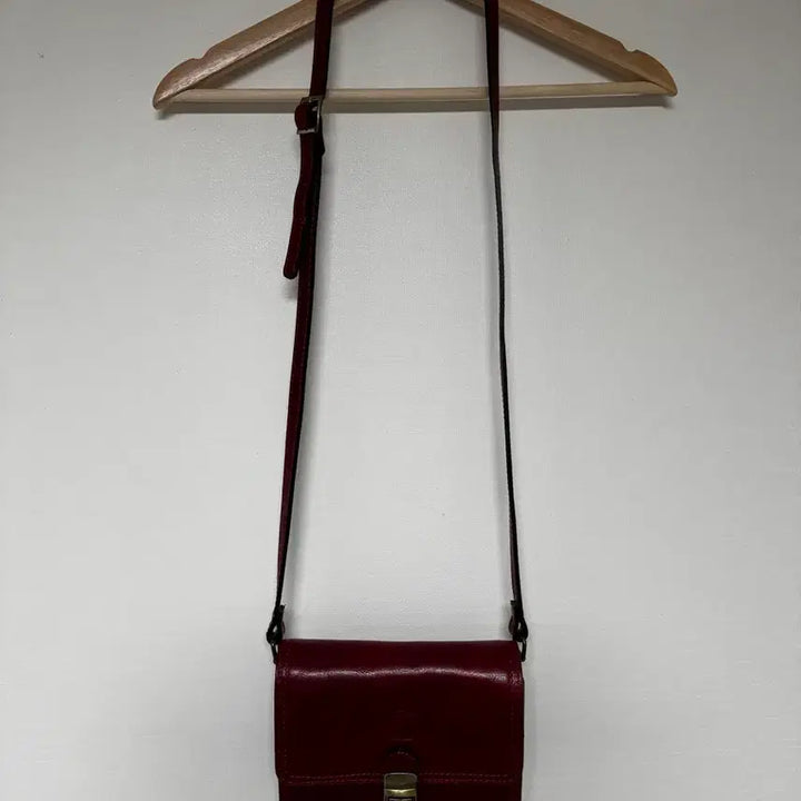 [BUNJANG] Italian Leather Shoulder Bag Burgundy / 이태리 가죽 숄더백