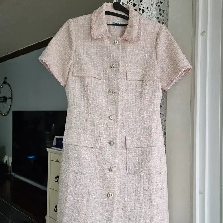 [BUNJANG] New Half-Sleeve Tweed Dress / 새상품 반팔 트위드 원피스