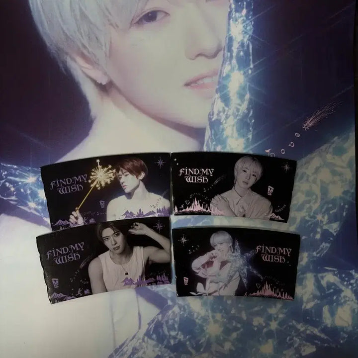 [BUNJANG] NCT WISH Sakuya Birthday Poster + Sion, Sakuya Cup Holder Set / 메가커피 엔시티 위시 사쿠야 생일 포스터+시온,사쿠야 컵홀더 4종