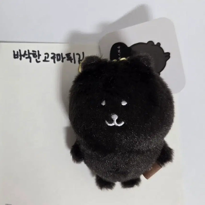 [BUNJANG] Nogano Market Color Bear Black Charcoal Mascot Keychain Doll Leather Tag / 컬러곰 농담곰 블랙차콜 나가노마켓 마스코트 키링 인형 가죽택