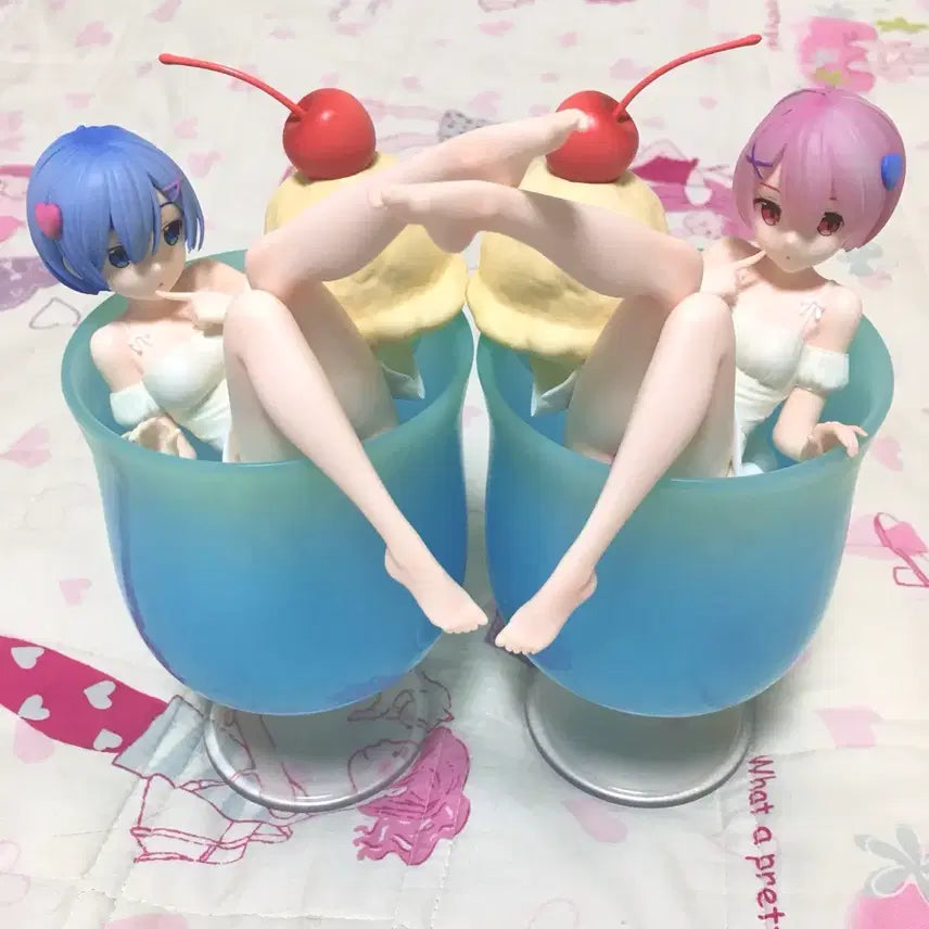 [BUNJANG] Re:Zero Rem &amp; Ram Cream Soda Figure Set (Box Included) / Re:제로 렘 람 크림소다 피규어 세트 (박스O) | 미소녀피규어