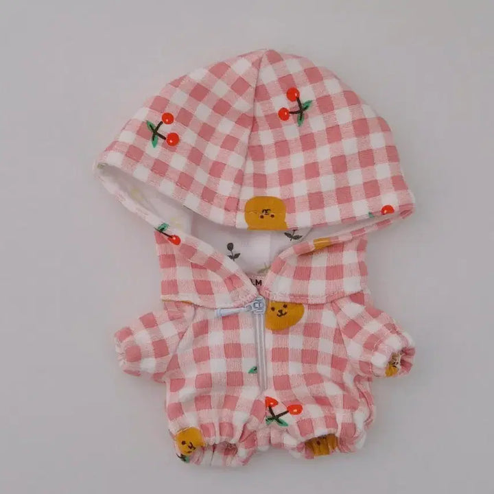 [BUNJANG] 10cm Doll Clothes Check Bear Indigo Pink / 10cm 솜인형옷 디엠에스 체크곰 인디핑크(원가2.5)