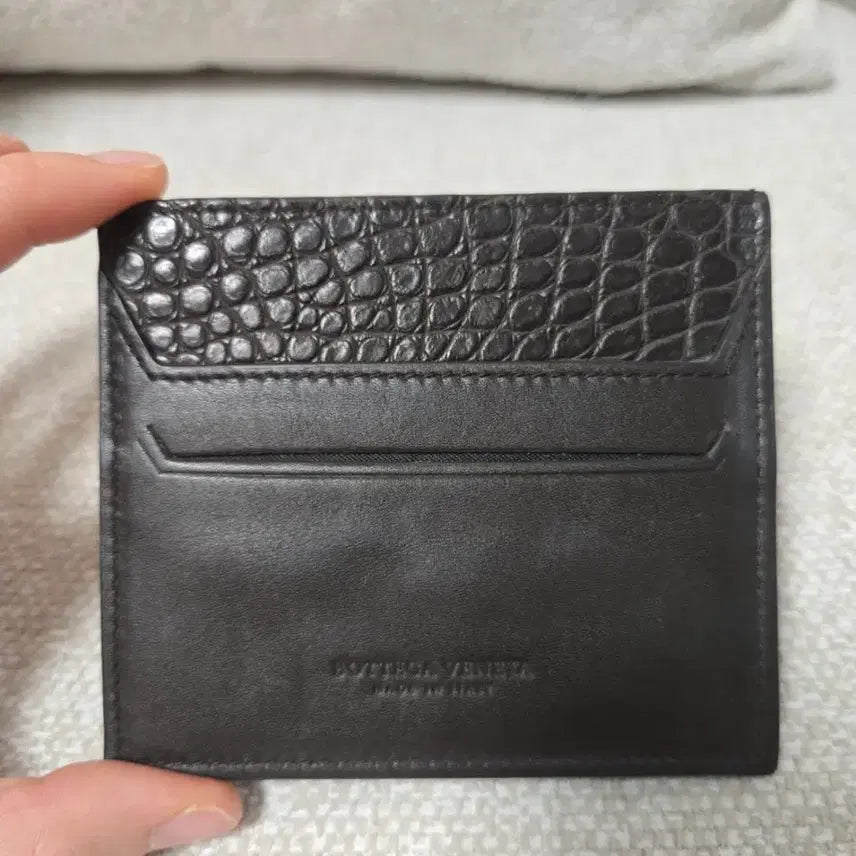 [BUNJANG] Bottega Veneta Alligator Leather Card Holder Brown / [S급/정품] 보테가 베네타 카드지갑 악어가죽 브라운
