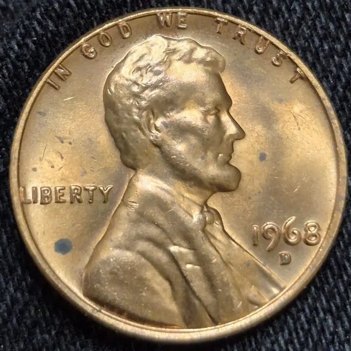 [BUNJANG] 1968 D Lincoln Cent Off-Center Strike Error Coin - Uncirculated / 1968년D 링컨 센트 오프센터 L자 붙음  뒷면 압인에러 (완전미사용)