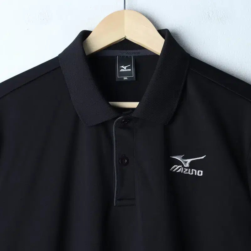 [BUNJANG] Mizuno Short-Sleeve Collar T-Shirt Big Size Functional Black / (2XL) 미즈노 반팔 카라 티셔츠 빅사이즈 기능성 블랙-8342
