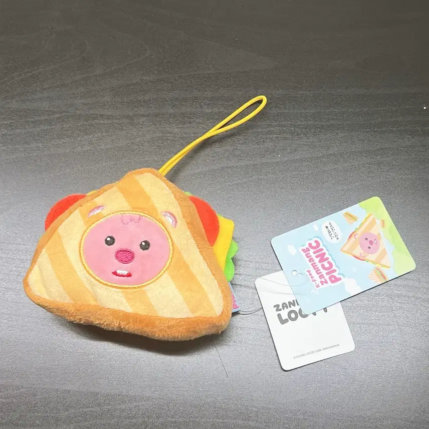 [BUNJANG] Official Jjanmangrupi Picnic Sandwich Keychain / 정품 잔망루피 피크닉 샌드위치 키링