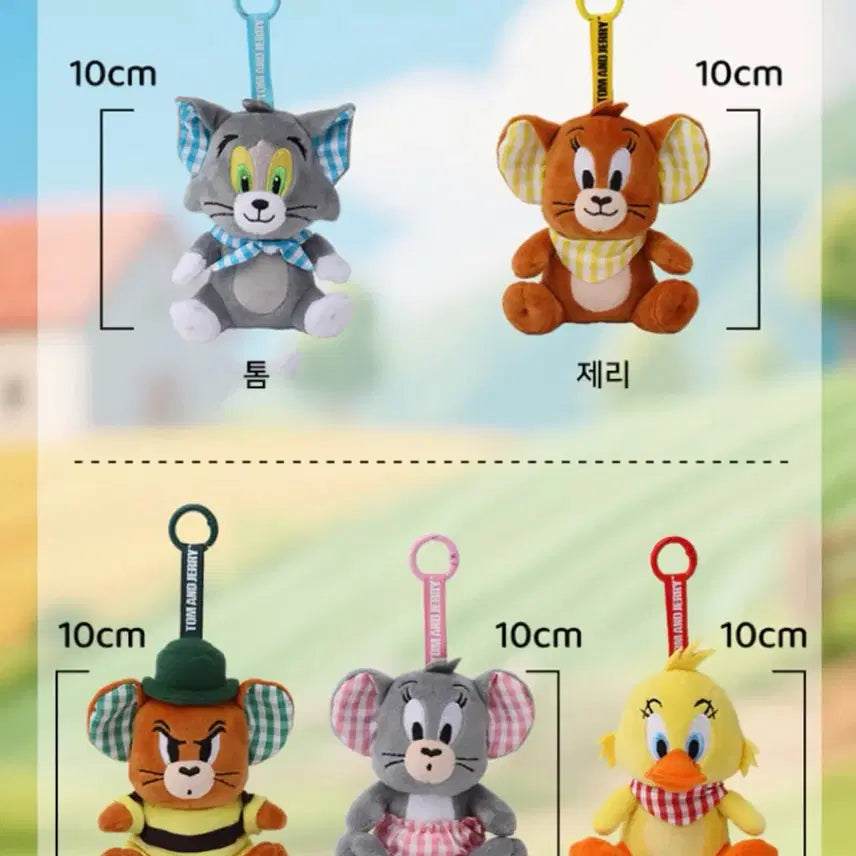 [BUNJANG] Tom and Jerry Check Point Check Pattern Keyring / 톰과제리 체크 포인트 체크 패턴 키링