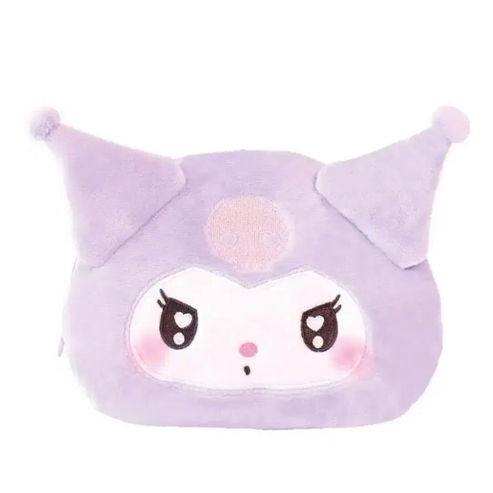 [BUNJANG] Sanrio Kuromi Face Pouch / 산리오 쿠로미 얼굴형 페이스 파우치